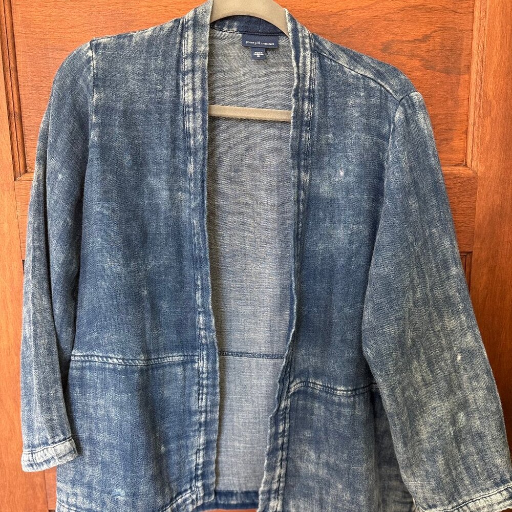 Pure Jill JJill Indigo Open Front Cardigan Size XSmall